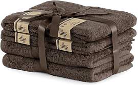 DecoKing 6er Set braun Baumwolle 4 Handtücher