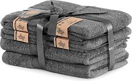 DecoKing 6er Set Graphit Baumwolle 4 Handtücher