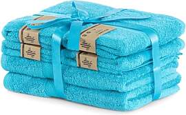 DecoKing 6er Set türkis Baumwolle 4 Handtücher