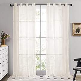 Deconovo 2er Set Vorhang Voile Vorhang Transparent 