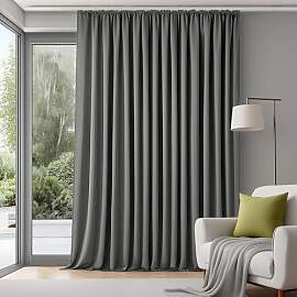 Deconovo Extra Breite Gardine Wohnzimmer Kurz
