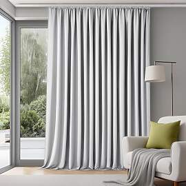 Deconovo Extra Breite Gardine Wohnzimmer Kurz