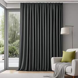 Deconovo Extra Breite Gardine Wohnzimmer Kurz