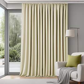 Deconovo Extra Breite Gardine Wohnzimmer Kurz