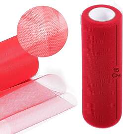 Decoraparty Roter Tüll-Rolle, 15 cm x 9 m,
