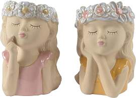 Decoris Blumentopf Blumenmädchen 16cm Steingut 1