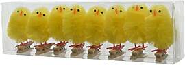 Decoris Küken 4cm x 8 Stück Chenille mit