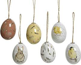 Decoris Ostereier zum Aufhängen 6cm x 6 Stück