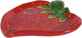 Decoris Teller 17cm Keramik in Erdbeer Form -