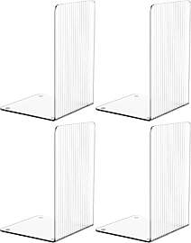 Deefongo 4Pcs Klarer Buchstützen,Buchständer aus 