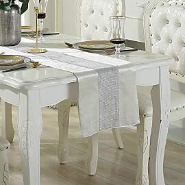 Deggodech Beige Tischläufer 32 x 180 cm Glitter