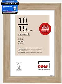 DEHA Design Bilderrahmen, 10 x 15 cm, Holz, Eiche, 