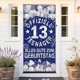 Deko 13. Geburtstag Banner Junge Mädchen - 13
