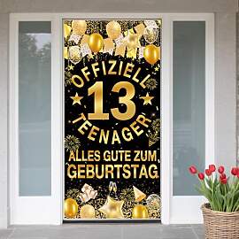 Deko 13. Geburtstag Banner Junge Mädchen - 13