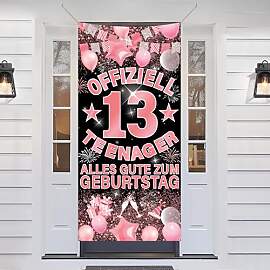 Deko 13. Geburtstag Mädchen Banner - 13 Jahre