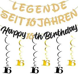 Deko 16 Geburtstag Mädchen Junge - 42 Stücke