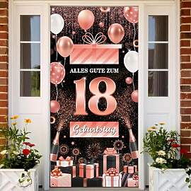 Deko 18. Geburtstag Banner Junge Mädchen - 18.