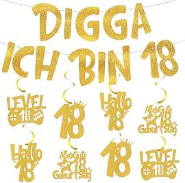 Deko 18 Geburtstag Girlande Junge Mädchen -