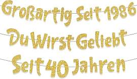Deko 40 Geburtstag Frauen MäNner - 2 StüCk Gold
