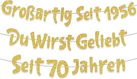 Deko 70 Geburtstag Frauen Männer - 2 StüCk Gold