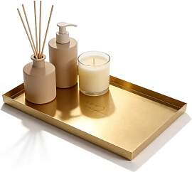 Deko Tablett Gold Rechteckig, Badezimmer Tablett