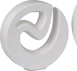 Deko Vase MODERN ART D. 33cm matt weiß Keramik