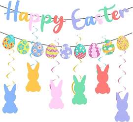 deko zum Aufhängen, Osterhase & Ostereier