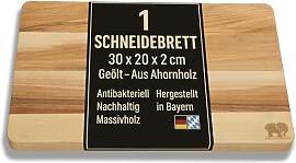 DEKOFANT Schneidebrett Holz Ahorn 30 x 20 x 2 cm