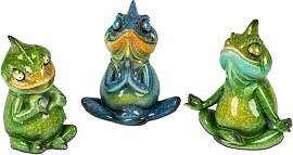 Dekofigur CHAMÄLEON FRITZI Yoga, 3er-Set, H. 9cm, 