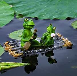 Dekofigur Garten Teich Schwimmende Frosch Deko