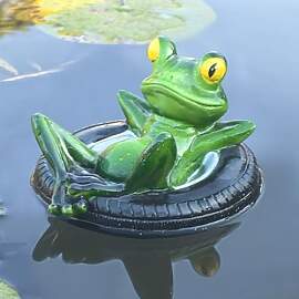 Dekofigur Garten Teich Schwimmende Frosch Deko