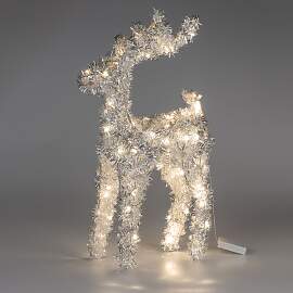 Dekofigur Hirsch LAMETTA stehend mit LED Licht H.