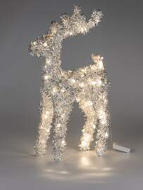 Dekofigur Hirsch LAMETTA stehend mit LED Licht H.