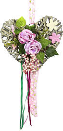 Dekofigur I.GE.A. "Herz aus Holz", rosa, 