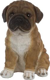 Dekofigur "Mops", braun, B:15cm H:21cm