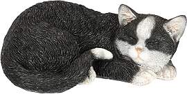 Dekofigur Schwarze Katze liegend Kätzchen