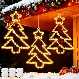 Dekofun Weihnachtsdeko Fenster 3 Stück 55 LED