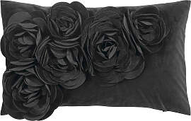 Dekokissen PAD "Floral", schwarz,