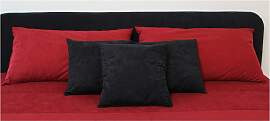 Dekokissen, rot (rot, schwarz, unifarben), B:40cm
