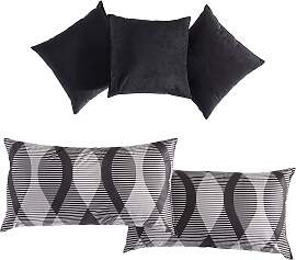 Dekokissen, schwarz (schwarz, gemustert), B:40cm