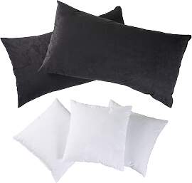 Dekokissen, schwarz (schwarz, gemustert