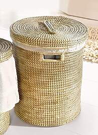 Dekoleidenschaft großer Wäschekorb aus Seegras,