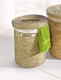 Dekoleidenschaft kleiner Wäschekorb aus Seegras,