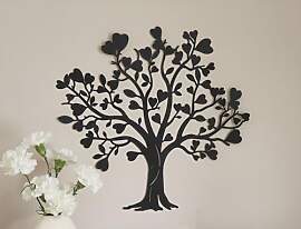 Dekoleidenschaft Wandbild Herzbaum aus Metall,