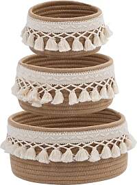 Dekorative Baumwollseil Aufbewahrungskörbe, Natur 