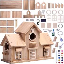 Dekoratives Vogelhaus aus Holz, natürliches