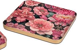 Dekoteller ROSENGARTEN quadratisch 25cm rosa gold