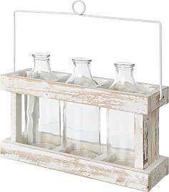 Dekovase CREATIV HOME "Holzbox mit 3