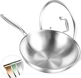 DELARLOCHEF Edelstahl Pfanne 32cm Einhandgriff