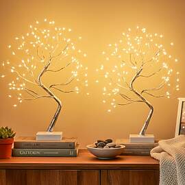 DELICHTER 2er Pack Lichterbaum mit 108 Warmweißen 